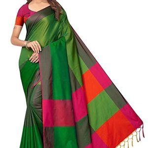 NEW Soft Cotton Silk Saris with Blouse piece